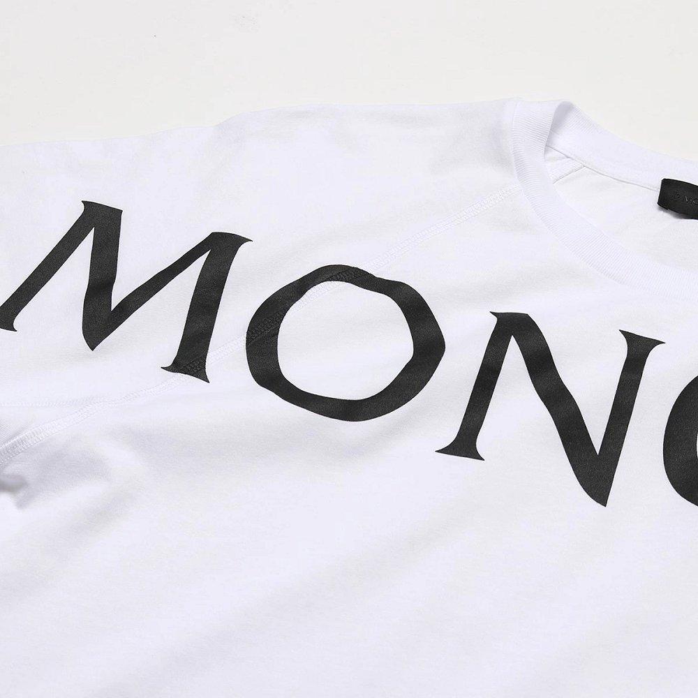 モンクレール マットブラック クルーネック 半袖 Tシャツ カットソー ロゴT  8C7C510 829H8