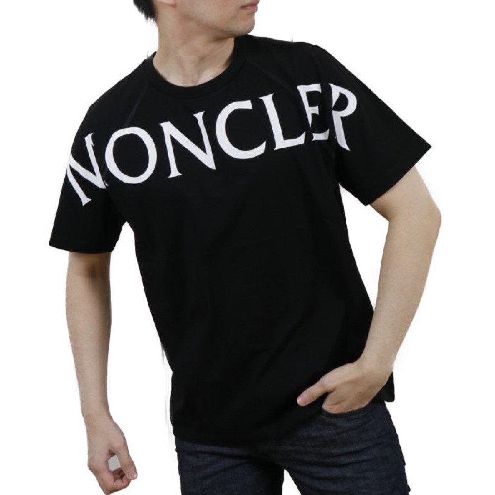 モンクレール マットブラック クルーネック 半袖 Tシャツ カットソー ロゴT  8C7C510 829H8