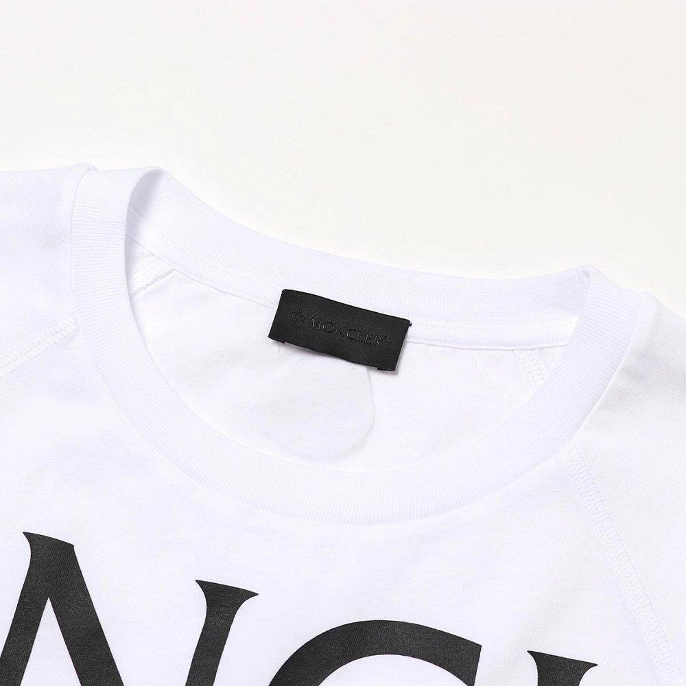 モンクレール マットブラック クルーネック 半袖 Tシャツ カットソー ロゴT  8C7C510 829H8