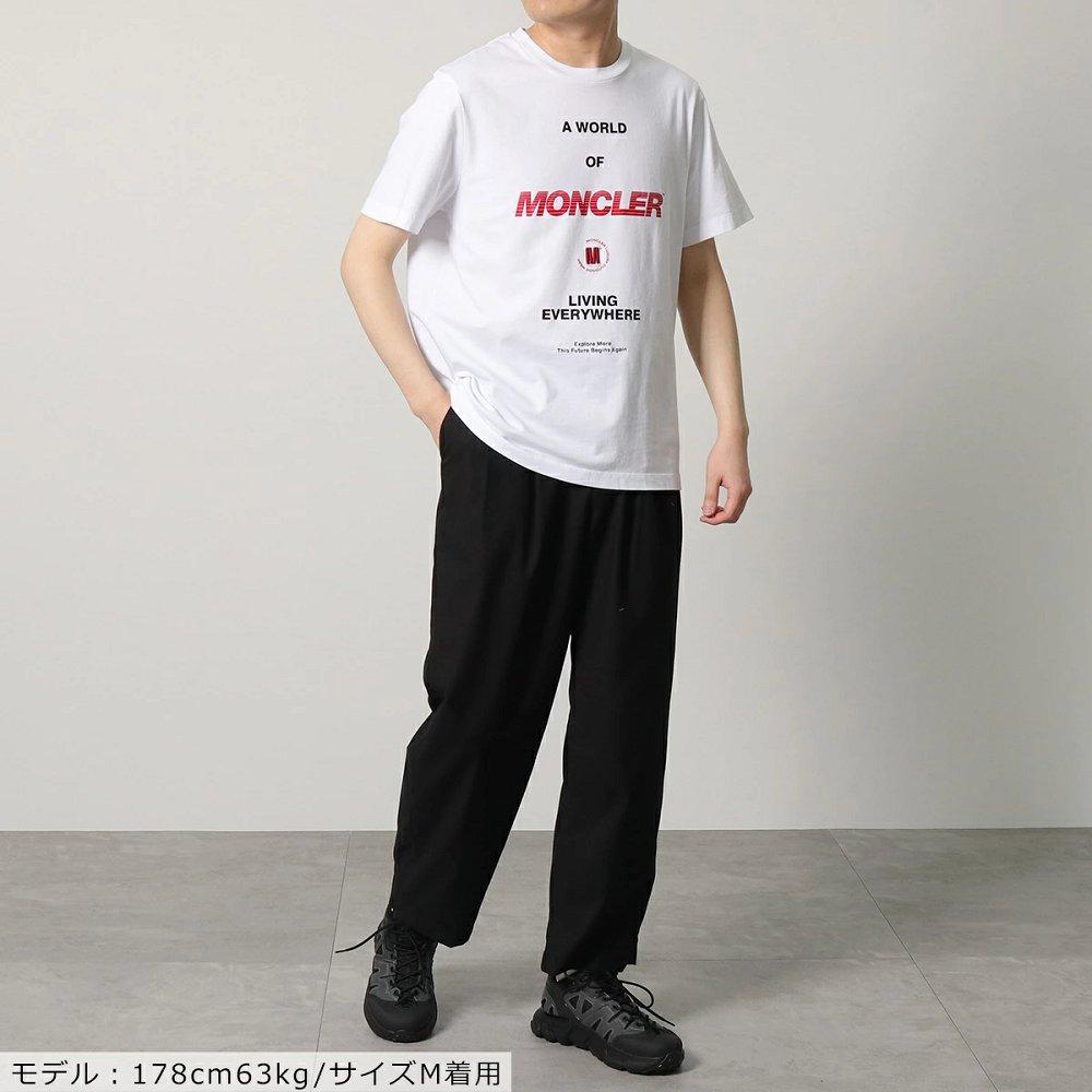 モンクレール マットブラック 半袖 Tシャツ カットソー 刺繍 ロゴT  8C00024 829H8 001