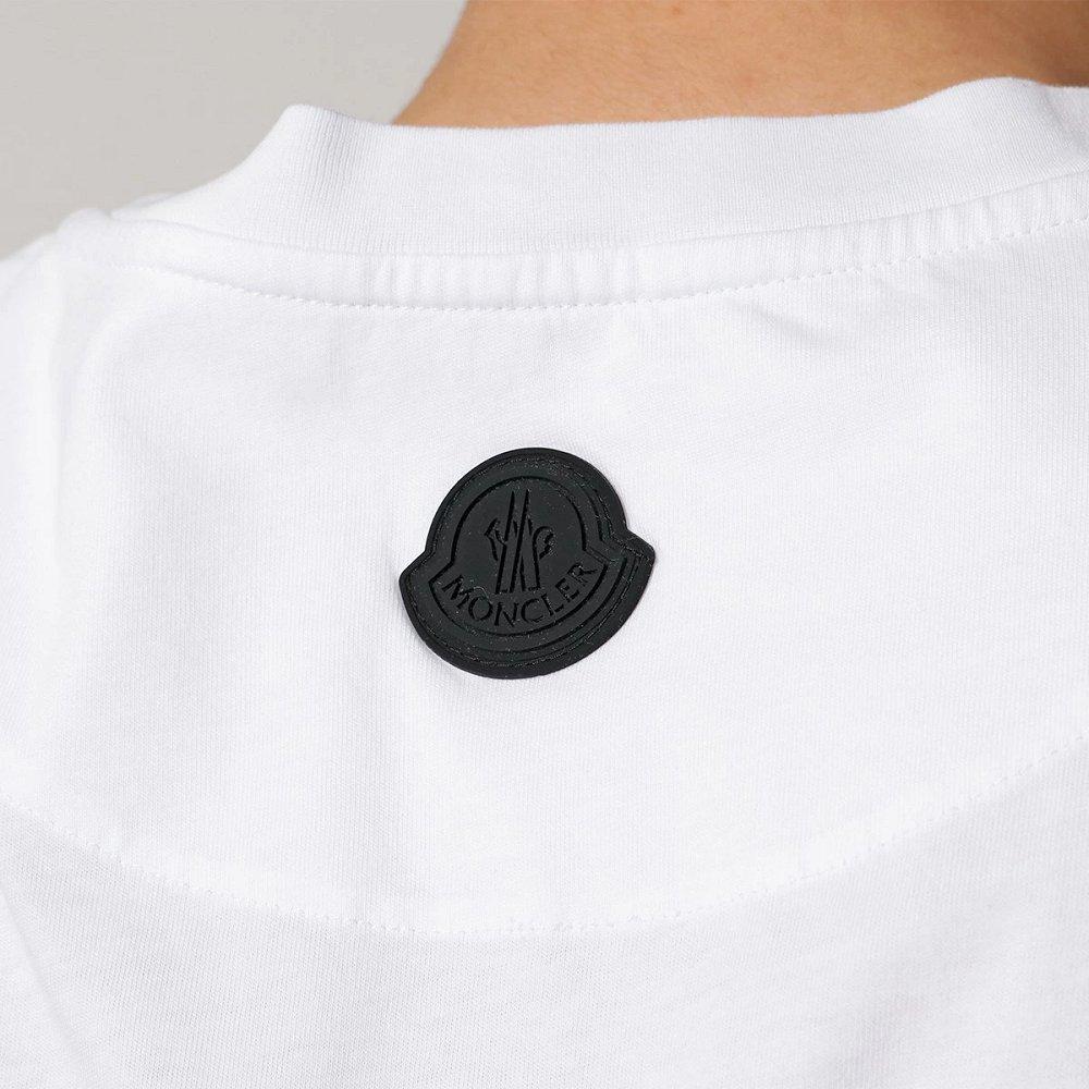 モンクレール マットブラック 半袖 Tシャツ カットソー 刺繍 ロゴT  8C00024 829H8 001