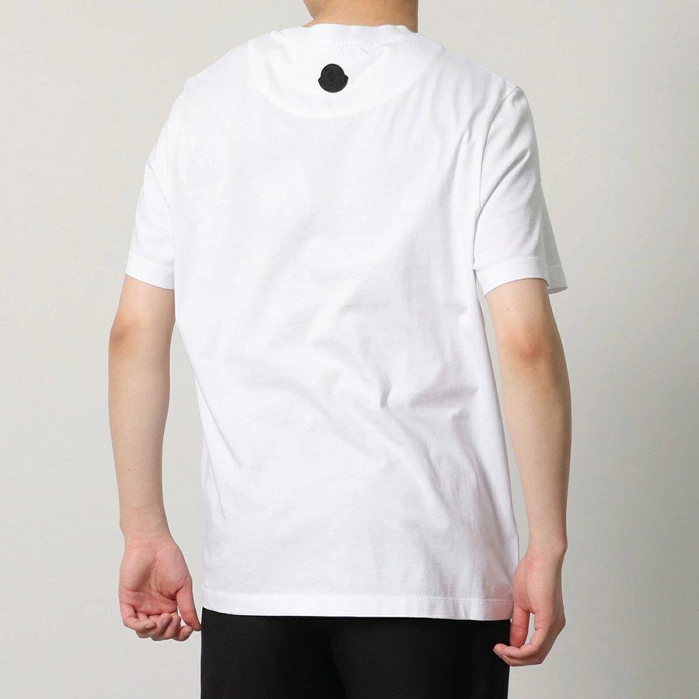モンクレール マットブラック 半袖 Tシャツ カットソー 刺繍 ロゴT  8C00024 829H8 001
