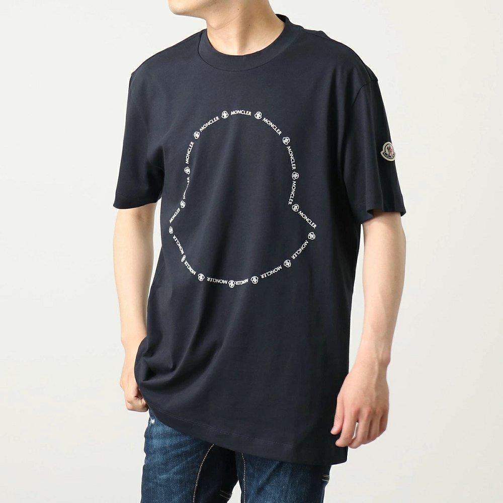 モンクレール 半袖 Tシャツ メンズ カットソー ロゴT アイコンパッチ クルーネック コットン 8C00027 8390T