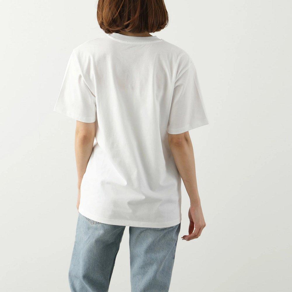 モンクレール 半袖 Tシャツ レディース コットン メタルロゴ ロゴT クルーネック オーバーサイズ 8C00018 899WS