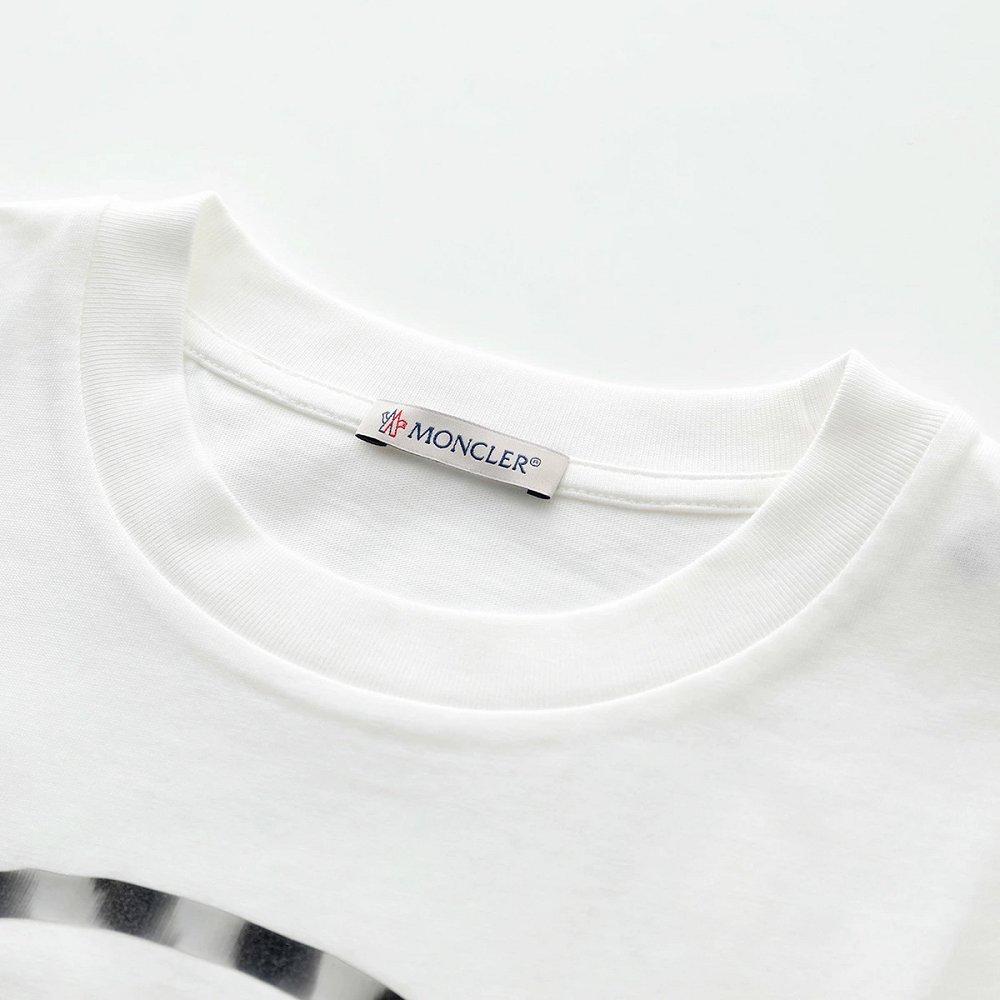 モンクレール 半袖 Tシャツ レディース コットン メタルロゴ ロゴT クルーネック オーバーサイズ 8C00018 899WS