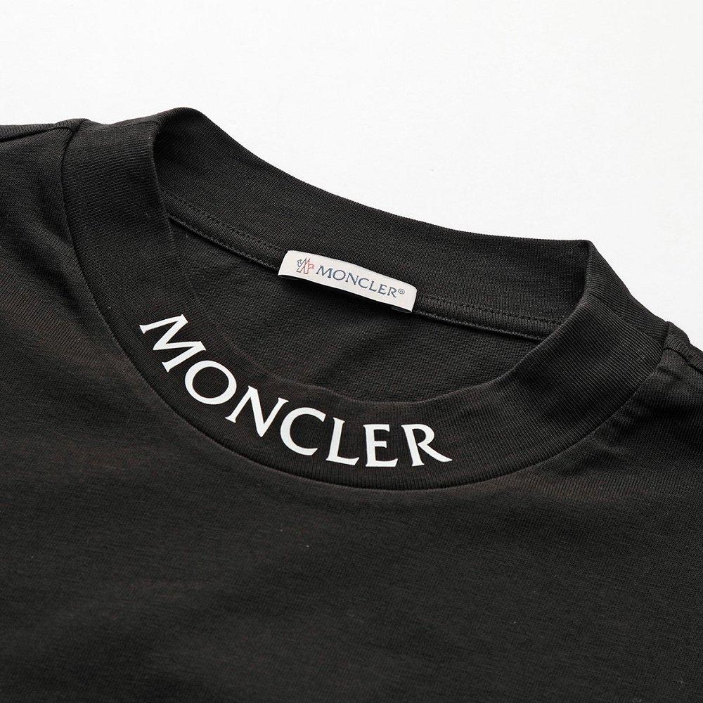 モンクレール クルーネック モックネック Tシャツ 半袖 カットソー ネックロゴ 8C00040 8390T