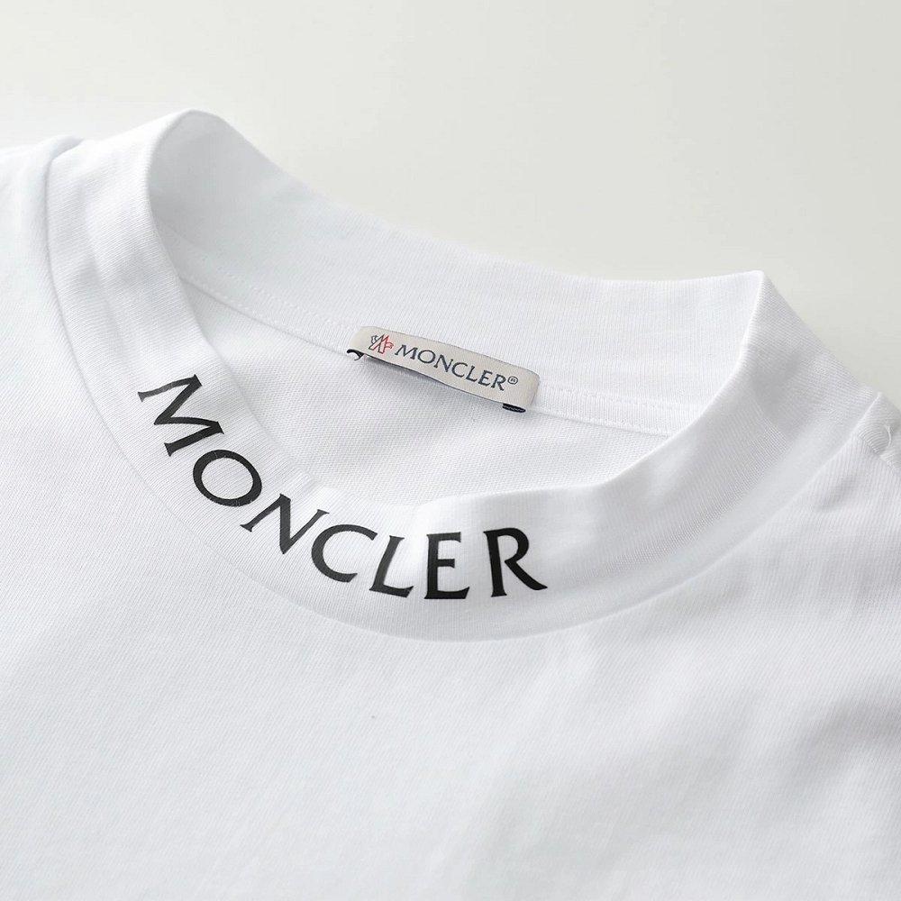 モンクレール クルーネック モックネック Tシャツ 半袖 カットソー ネックロゴ 8C00040 8390T