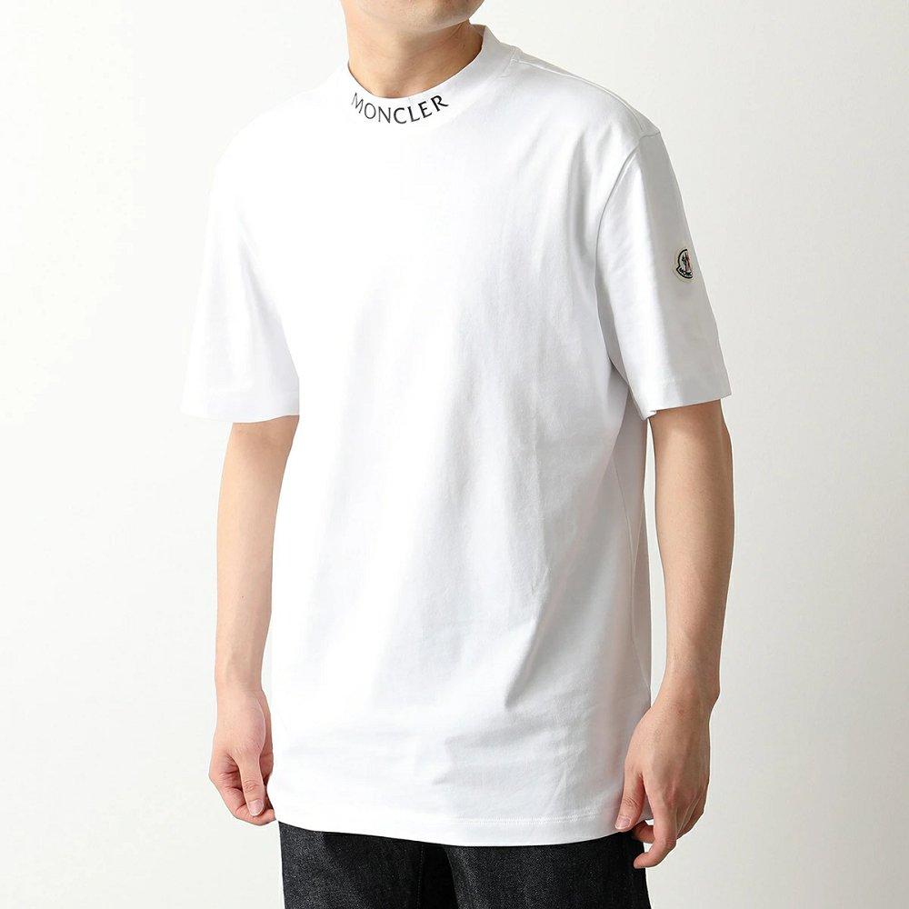 モンクレール クルーネック モックネック Tシャツ 半袖 カットソー ネックロゴ 8C00040 8390T