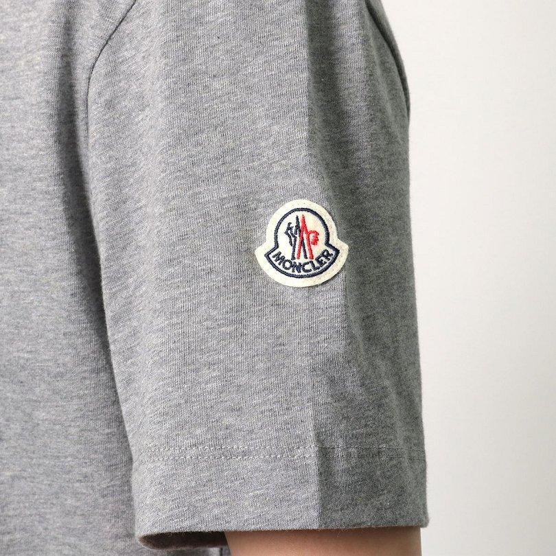 モンクレール 半袖 Tシャツ メンズ カットソー スタッズ装飾 アイコンパッチ クルーネック コットン 8C00015 8390T