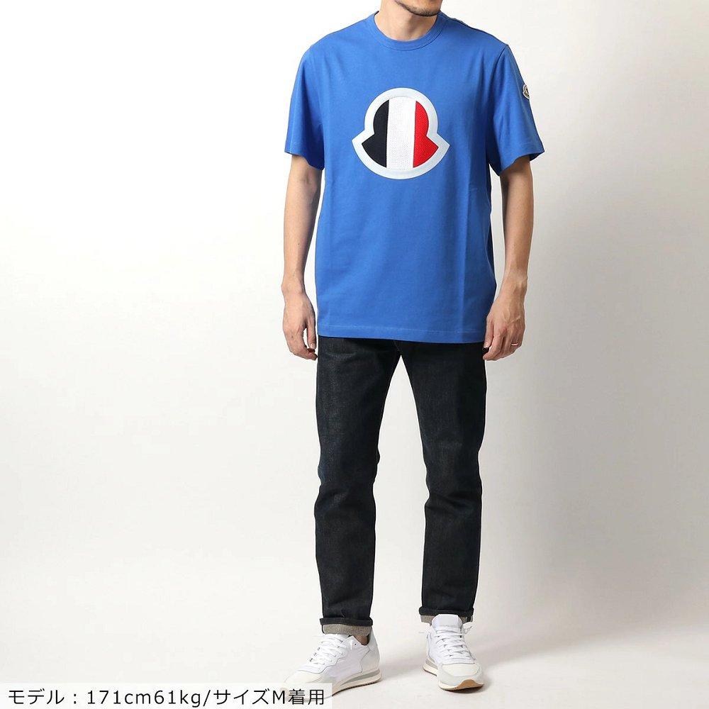 モンクレール MAGLIA T-SHIRT クルーネック 半袖 Tシャツ カットソー トリコロールカラー メッシュ 8C7B440 8390T