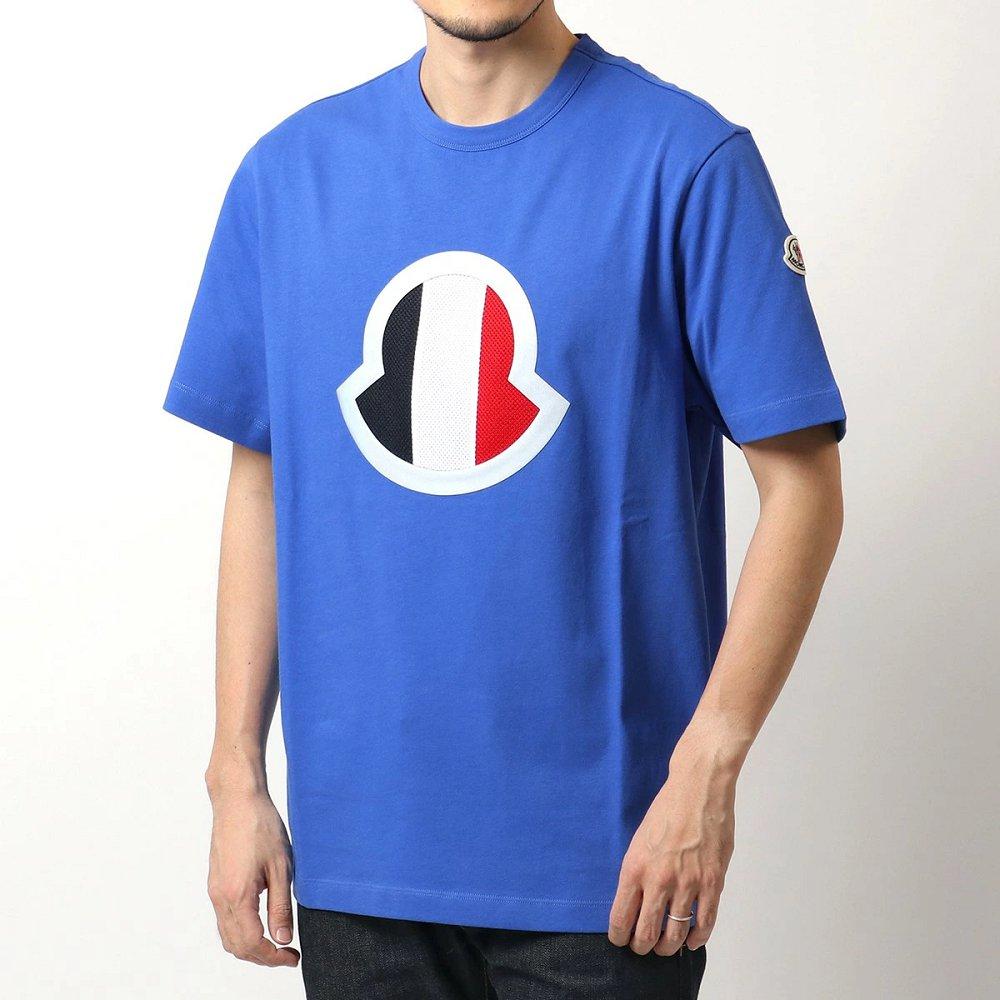 モンクレール MAGLIA T-SHIRT クルーネック 半袖 Tシャツ カットソー トリコロールカラー メッシュ 8C7B440 8390T