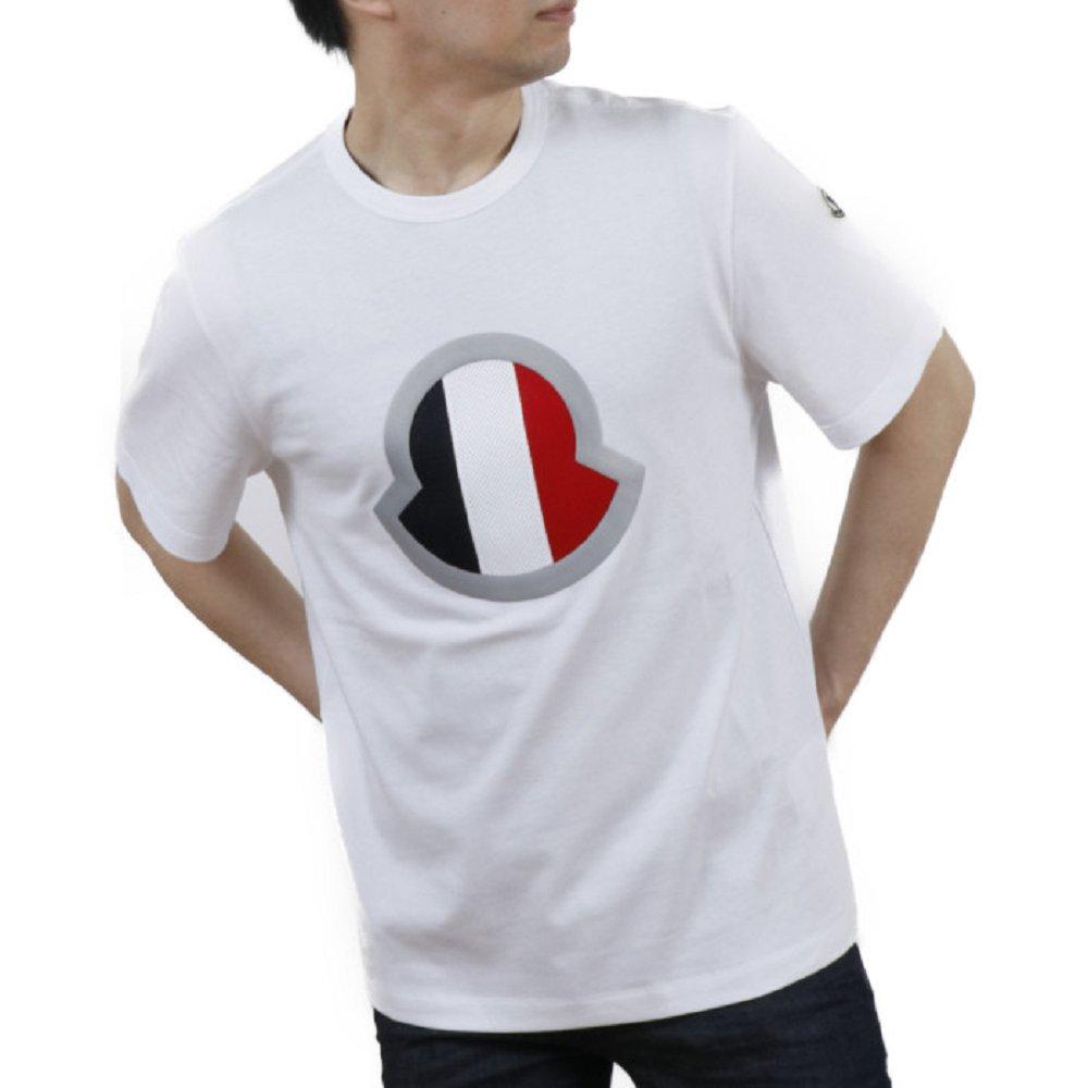 モンクレール MAGLIA T-SHIRT クルーネック 半袖 Tシャツ カットソー トリコロールカラー メッシュ 8C7B440 8390T