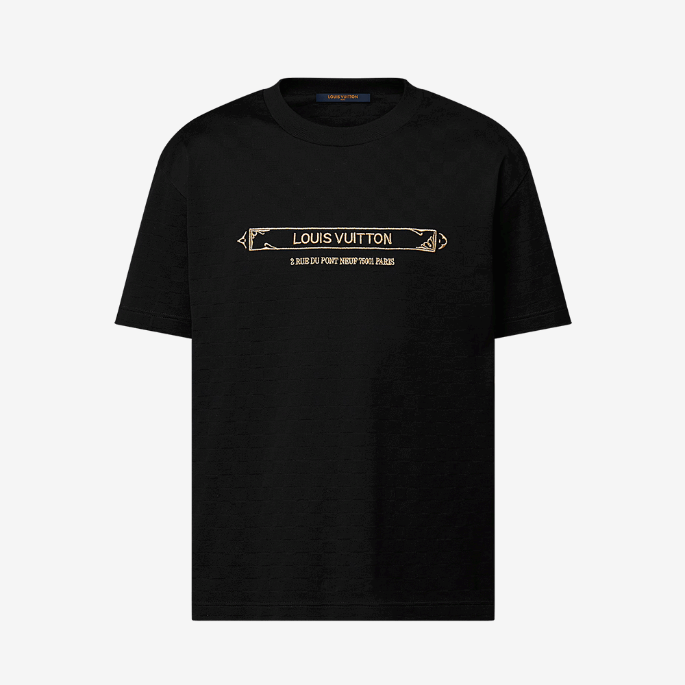 ルイヴィトン後払い エンベリッシュド ダミエ ピケTシャツ 1AHW20