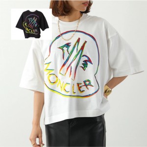 モンクレール Tシャツ レディース 半袖 カットソー ロゴT クルーネック オーバーサイズ コットン 8C00026 899SP