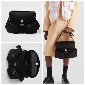 プラダ Re-Nylon xレザー ショルダーバッグ 2VD062_2DW3_F0002