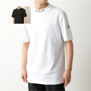 モンクレール クルーネック モックネック Tシャツ 半袖 カットソー ネックロゴ 8C00040 8390T