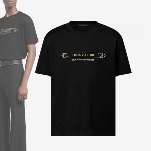 ルイヴィトン後払い エンベリッシュド ダミエ ピケTシャツ 1AHW20