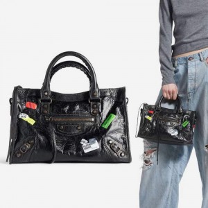 バレンシアガ シティ ミディアム レザー 2WAYハンドバッグ 811442 2AB6A
