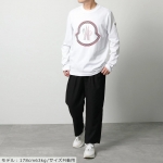 モンクレール カットソー メンズ クルーネック 長袖Tシャツ ロンT ロゴ アイコンパッチ 刺繍 メッシュ 8D00005 8390T 001