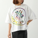 モンクレール Tシャツ レディース 半袖 カットソー ロゴT クルーネック オーバーサイズ コットン 8C00026 899SP