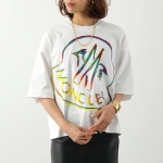 モンクレール Tシャツ レディース 半袖 カットソー ロゴT クルーネック オーバーサイズ コットン 8C00026 899SP