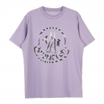モンクレール 半袖 Tシャツ レディース コットン メタルロゴ ロゴT クルーネック オーバーサイズ 8C00018 899WS