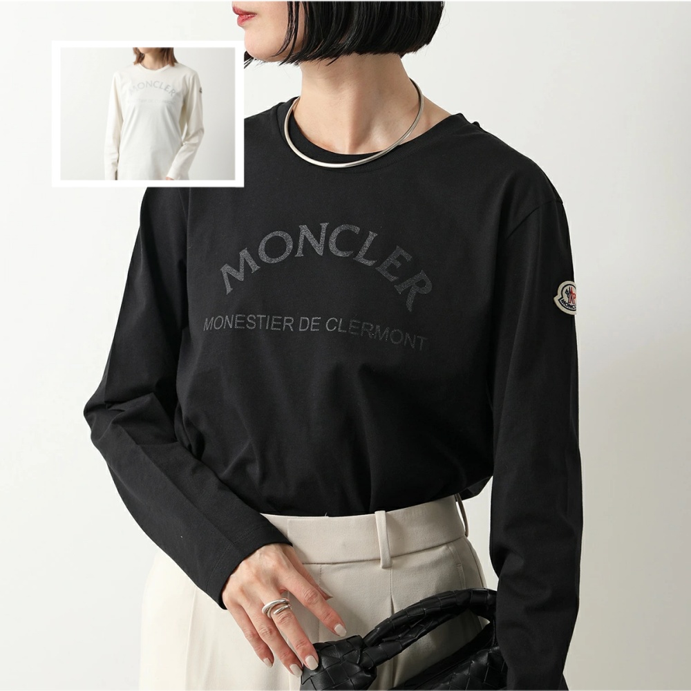 モンクレール Tシャツ レディース 長袖 クルーネック カットソー ロンT ロゴ アイコンパッチ 8D00003 829HP