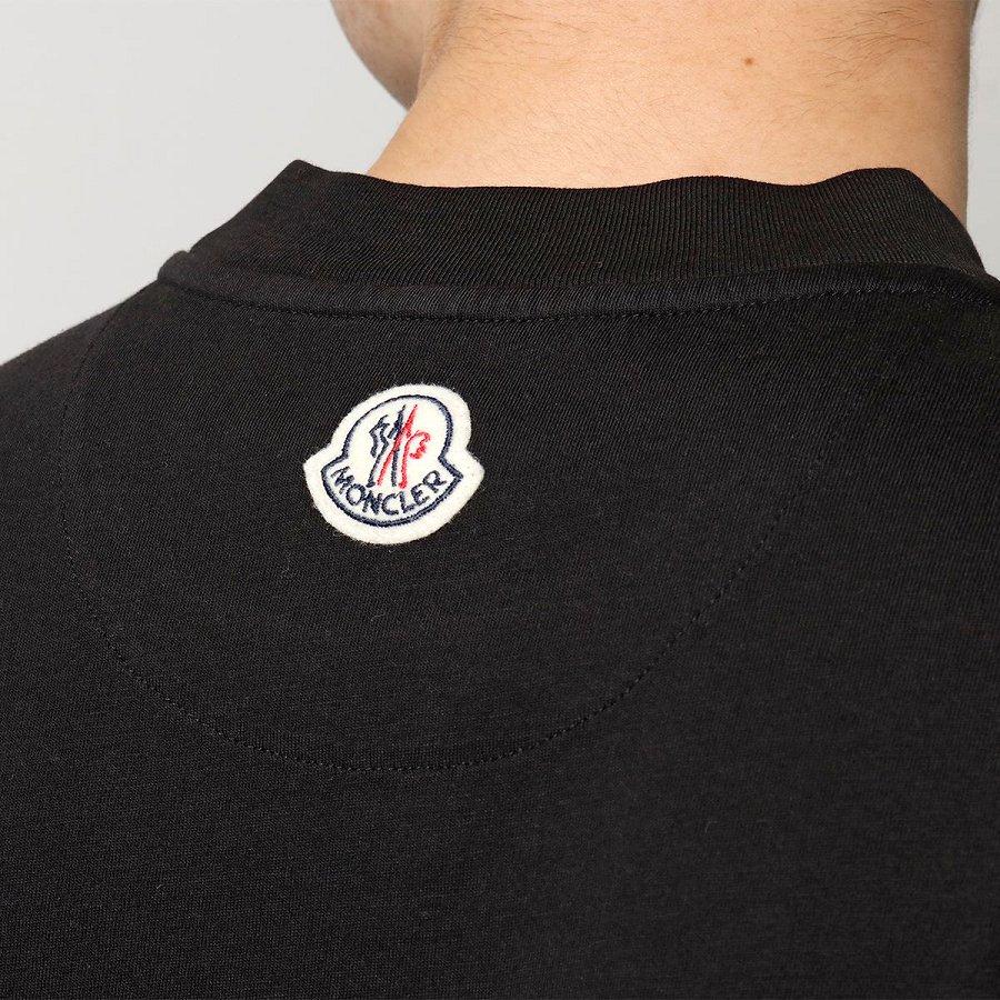 モンクレール Tシャツ メンズ クルーネック 半袖 カットソー アイコンパッチ ロゴテープ 8C00013 829H8 999