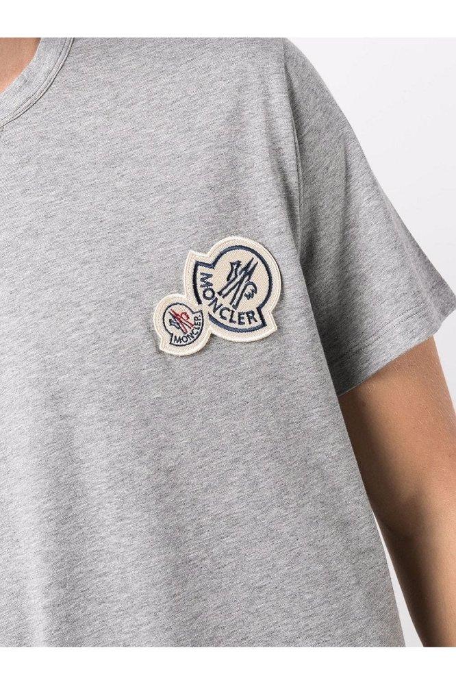 モンクレール クルーネック 半袖 Tシャツ カットソー アイコンパッチ コットン 8C00076 8390Y 