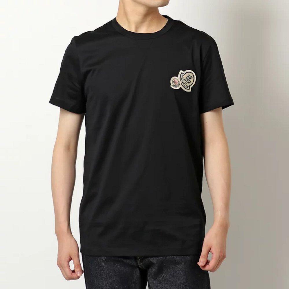 モンクレール クルーネック 半袖 Tシャツ カットソー アイコンパッチ コットン 8C00076 8390Y 