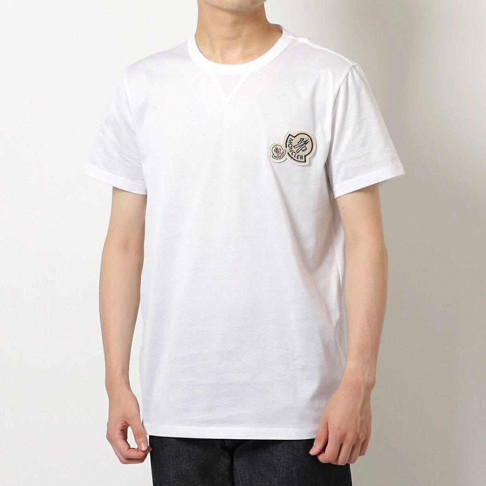 モンクレール クルーネック 半袖 Tシャツ カットソー アイコンパッチ コットン 8C00076 8390Y 
