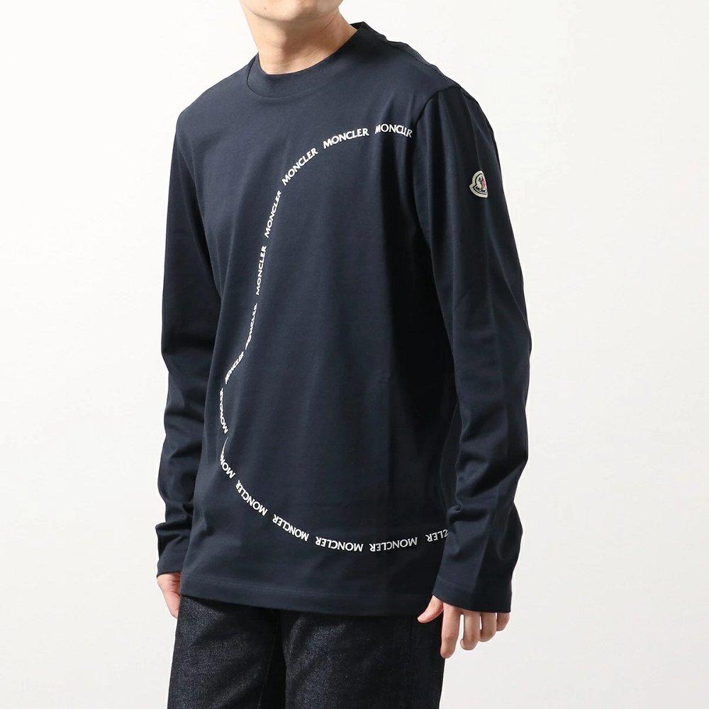 モンクレール 長袖 Tシャツ メンズ クルーネック カットソー ロンT ロゴT アイコンパッチ コットン 8D00009 8390T