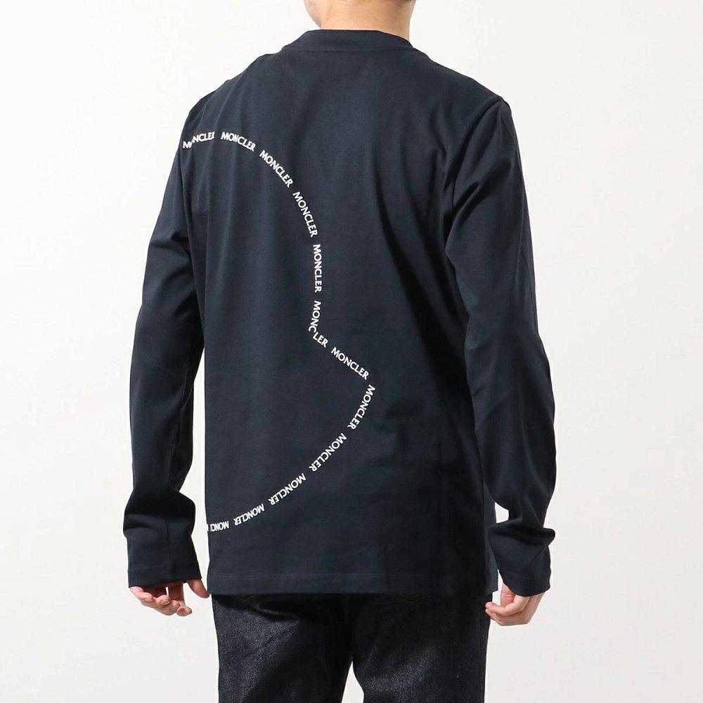 モンクレール 長袖 Tシャツ メンズ クルーネック カットソー ロンT ロゴT アイコンパッチ コットン 8D00009 8390T