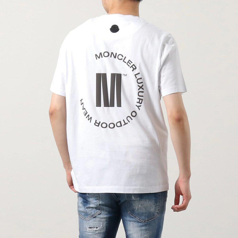 モンクレール マットブラック 半袖 Tシャツ メンズ カットソー クルーネック ロゴT 刺繍 ラバーロゴパッチ 8C00026 829H8