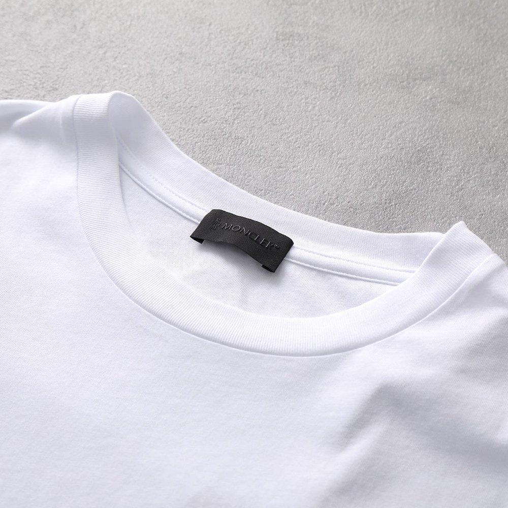 モンクレール マットブラック 半袖 Tシャツ メンズ カットソー クルーネック ロゴT 刺繍 ラバーロゴパッチ 8C00026 829H8