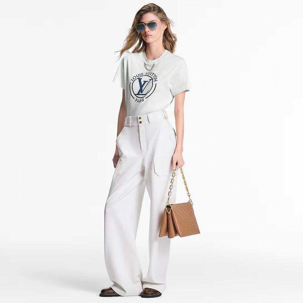 ルイ・ヴィトン フロックド LV Tシャツ 1AHEOU