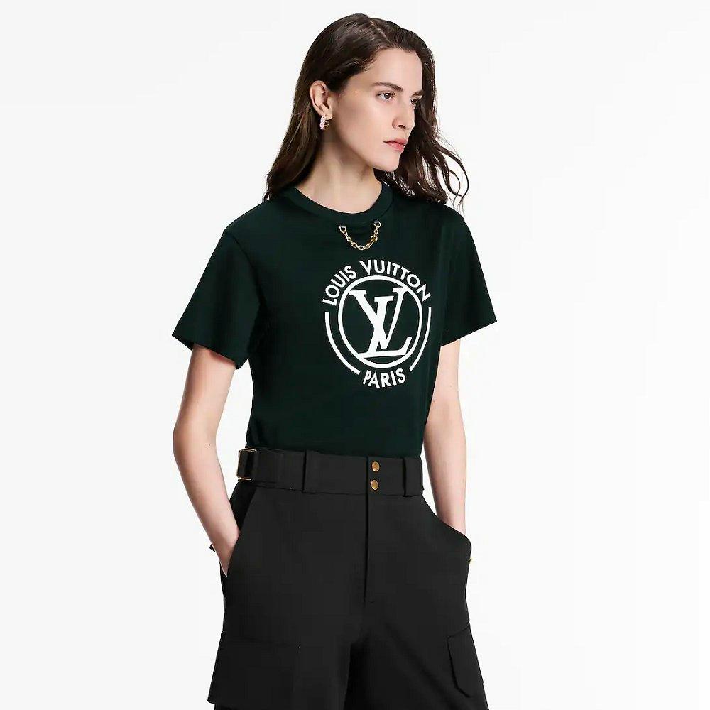 ルイ・ヴィトン フロックド LV Tシャツ  1AHEON