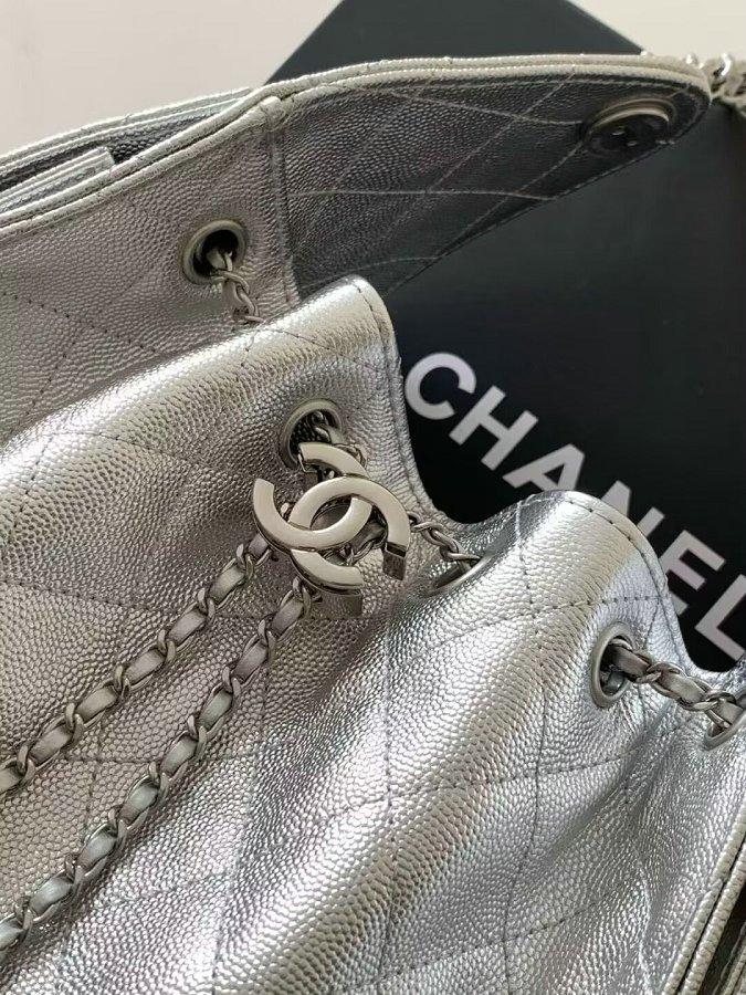シャネル CHANEL25 スモール ハンドバッグ シルバー AS5293