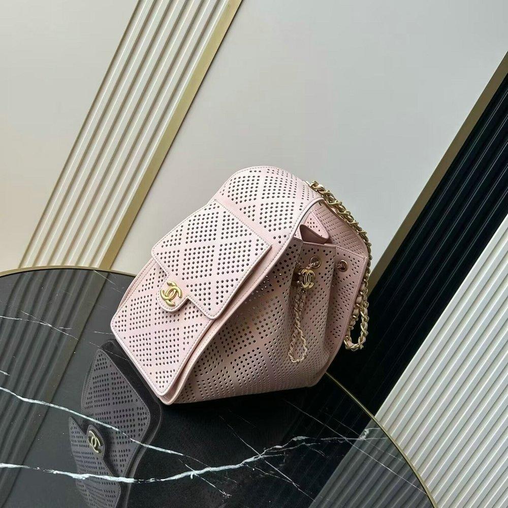 シャネル CHANEL25 スモール ハンドバッグ パンチング ピンク AS5293