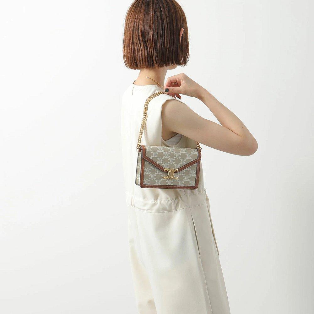 セリーヌ ショルダーバッグ Margo マーゴ レディース チェーンウォレット トリオンフキャンバス 10L462FI6.02GR