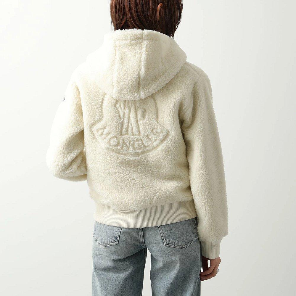 モンクレール キッズ ジャケット レディース ガールズ ボア ムートン フード付き アイコンパッチ 刺繍  8G00008 89A3X