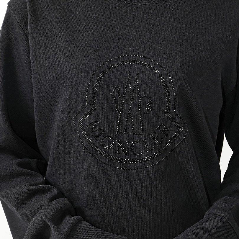 モンクレール激安 スウェット MAGLIA マーリア レディース ラインストーン ロゴ クルーネック 長袖 トレーナー 8G00053 899TR