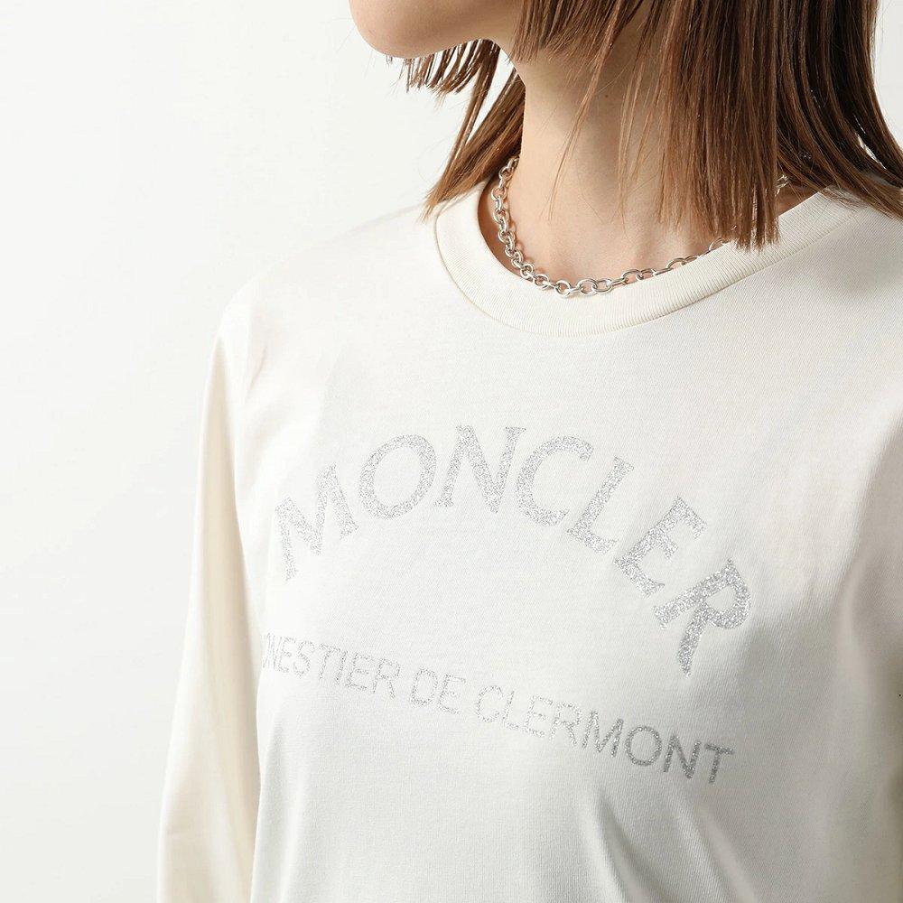 モンクレール Tシャツ レディース 長袖 クルーネック カットソー ロンT ロゴ アイコンパッチ 8D00003 829HP
