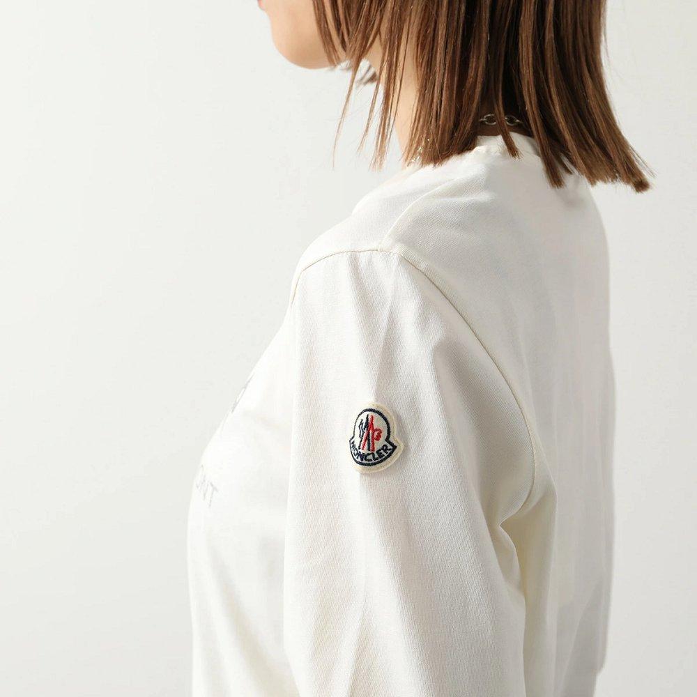モンクレール Tシャツ レディース 長袖 クルーネック カットソー ロンT ロゴ アイコンパッチ 8D00003 829HP