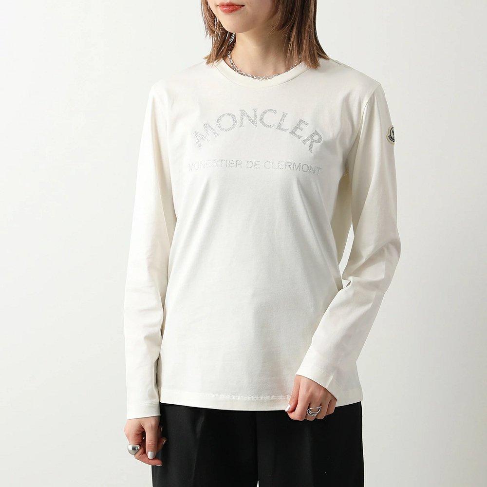 モンクレール Tシャツ レディース 長袖 クルーネック カットソー ロンT ロゴ アイコンパッチ 8D00003 829HP