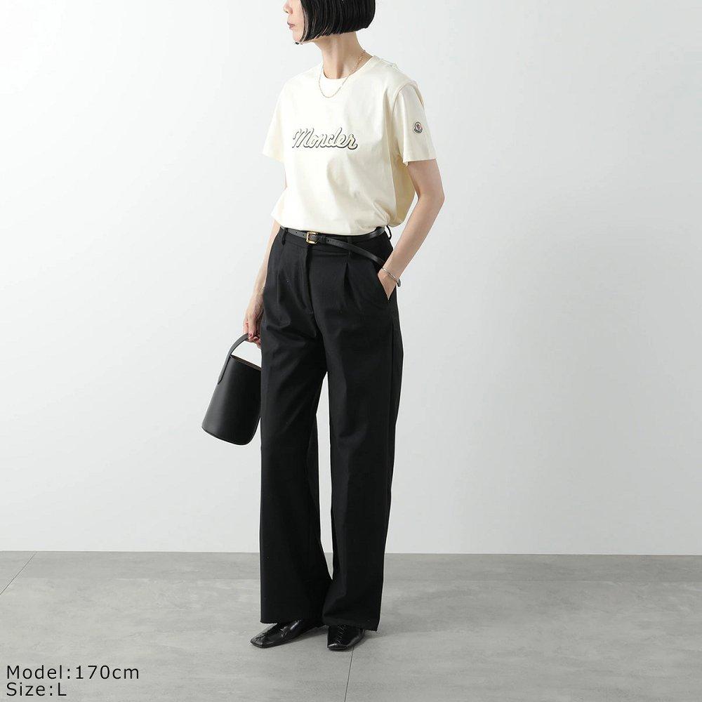 モンクレール Tシャツ 半袖 クルーネック カットソー コットン フロッキープリント ロゴ  8C00016 829HP