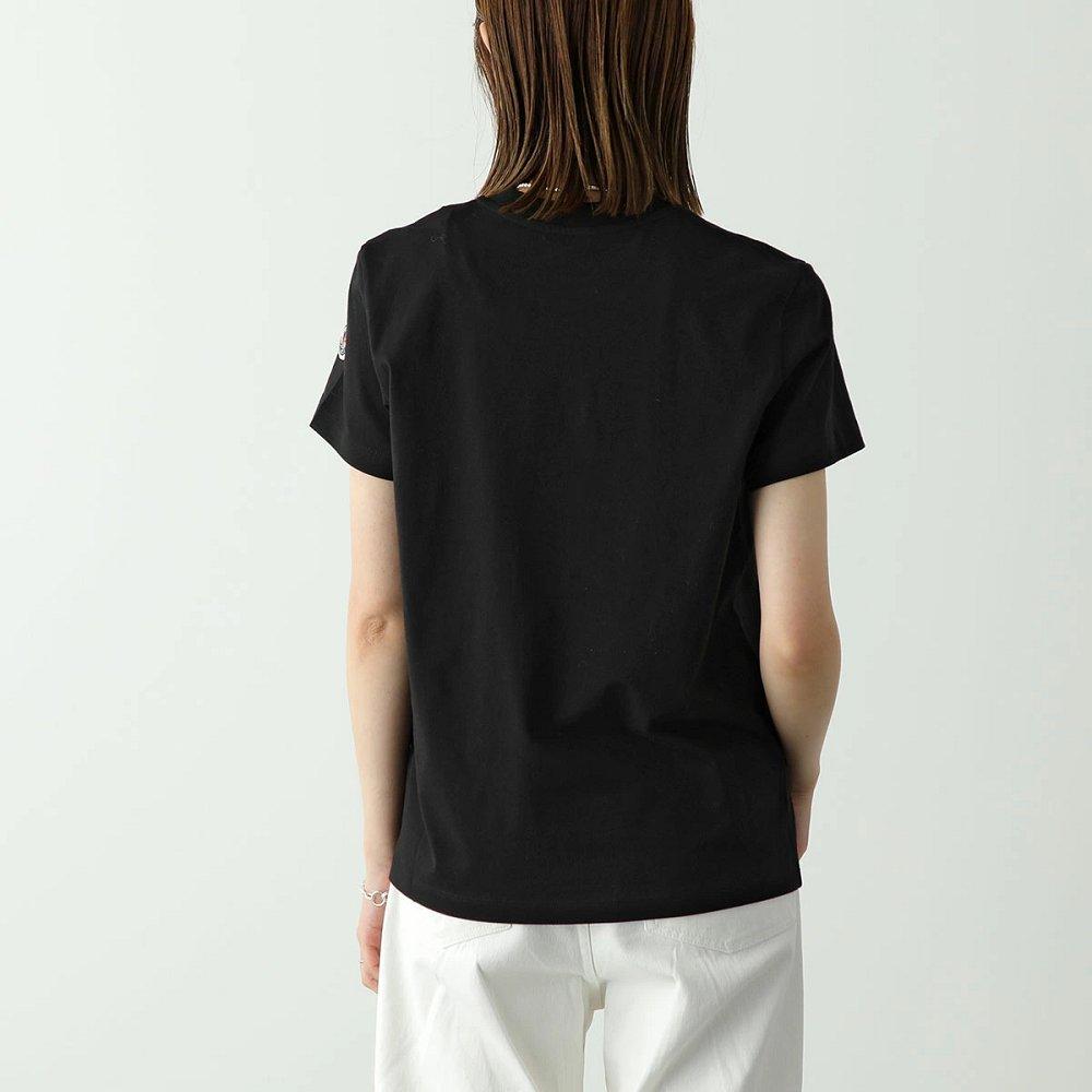 モンクレール Tシャツ 半袖 クルーネック カットソー コットン フロッキープリント ロゴ  8C00016 829HP