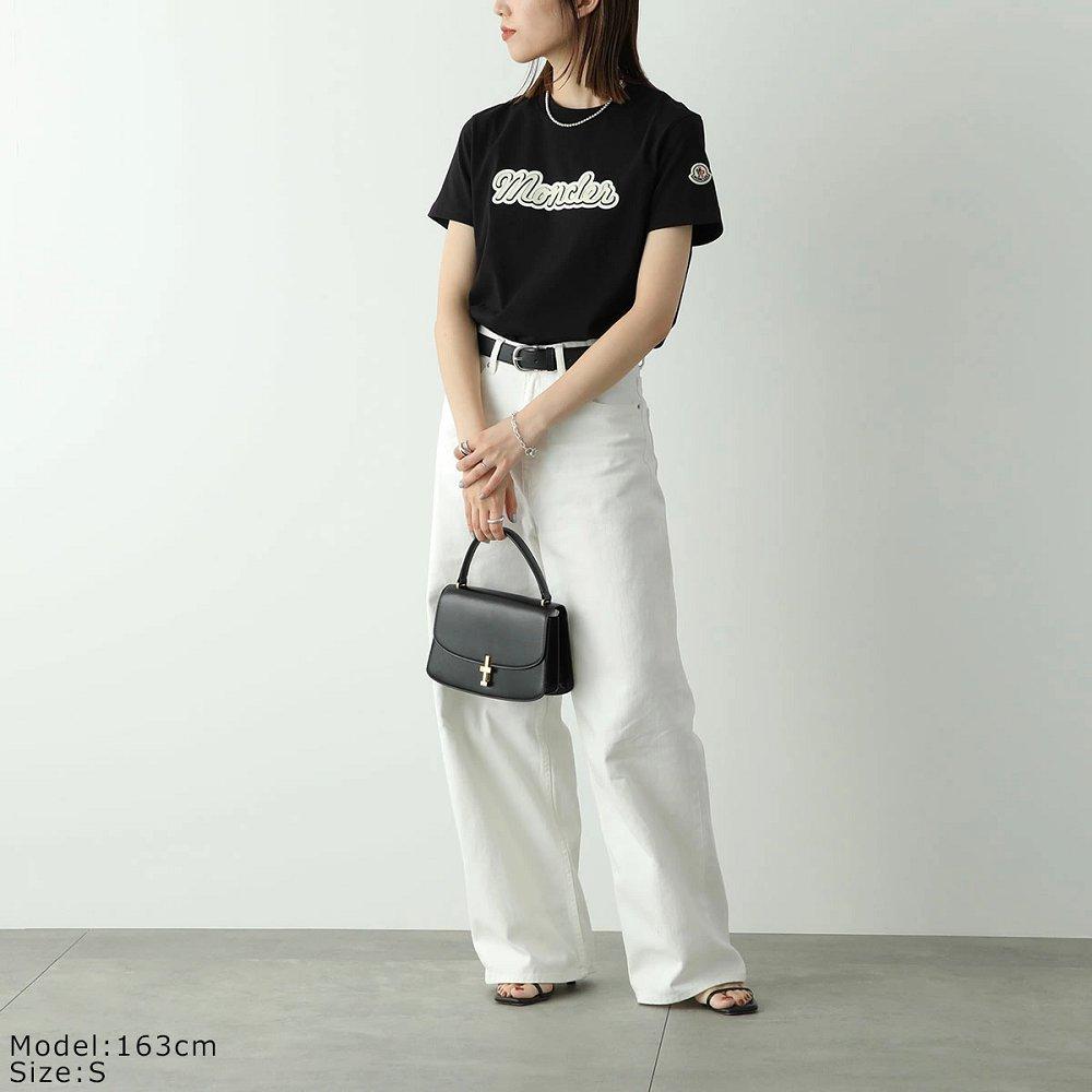 モンクレール Tシャツ 半袖 クルーネック カットソー コットン フロッキープリント ロゴ  8C00016 829HP