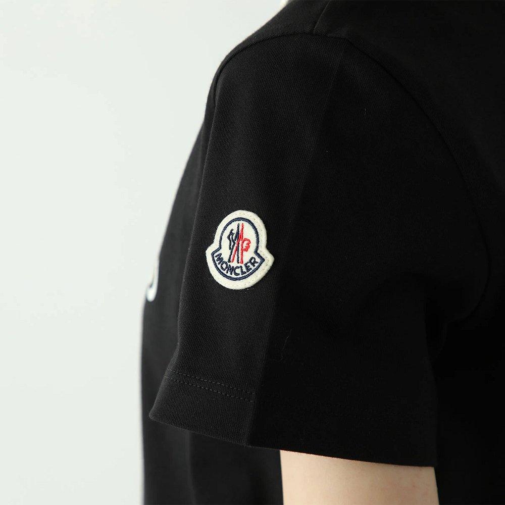 モンクレール Tシャツ 半袖 クルーネック カットソー コットン フロッキープリント ロゴ  8C00016 829HP
