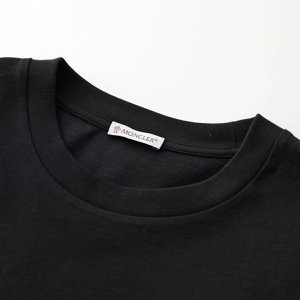 モンクレール Tシャツ レディース 半袖 クルーネック カットソー コットン スパンコール 刺繍 ロゴパッチ 8C00028 829HP